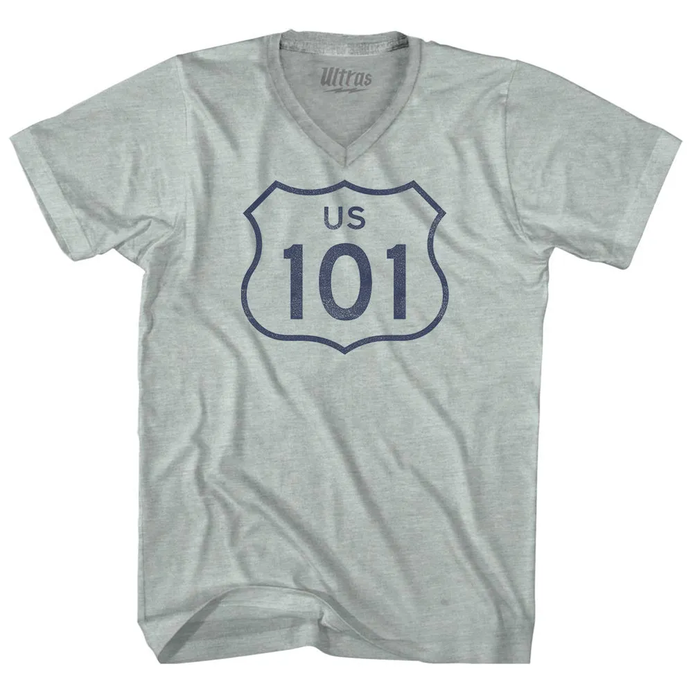 101 Road Sign Adult Tri-Blend V-neck T-shirt