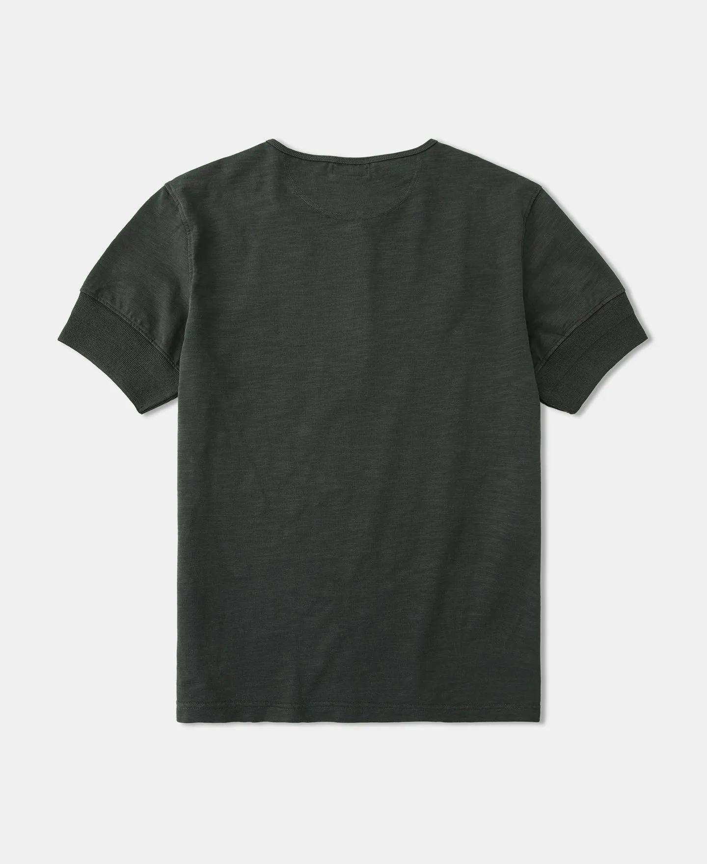 1900s 9.8 oz Slub Cotton Henley T-Shirt - Vintage Black
