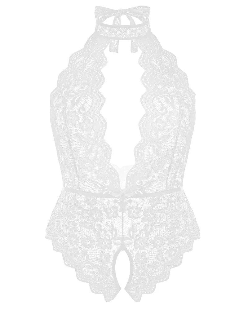 2 Packs Plus Size Lingerie Lace Halter Teddy