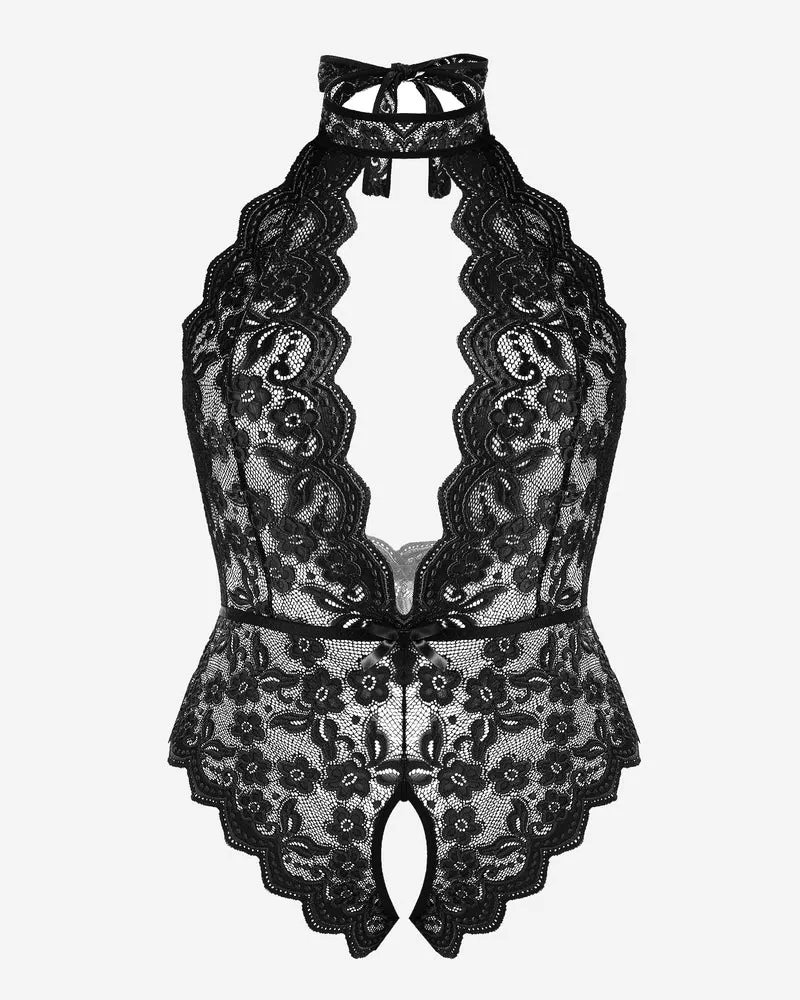 2 Packs Plus Size Lingerie Lace Halter Teddy