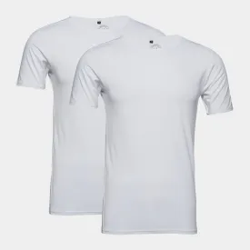 2 pak hvide slim fit T-shirts i bambusviskose
