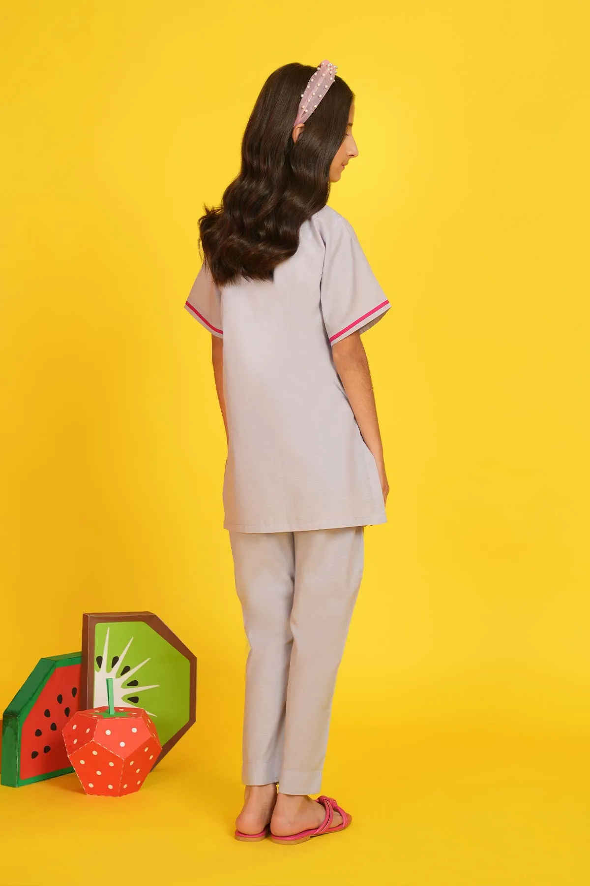 2 Pc Embroidered Cambric Suit