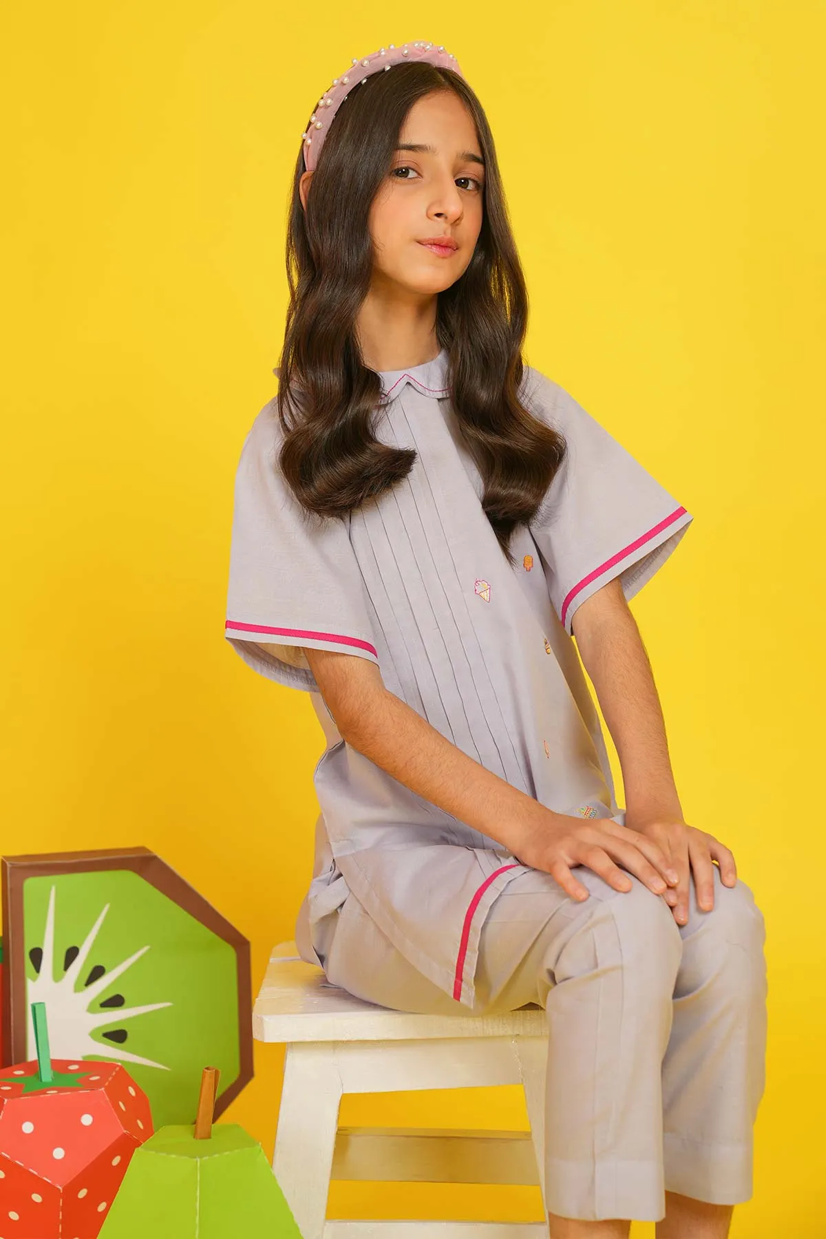 2 Pc Embroidered Cambric Suit
