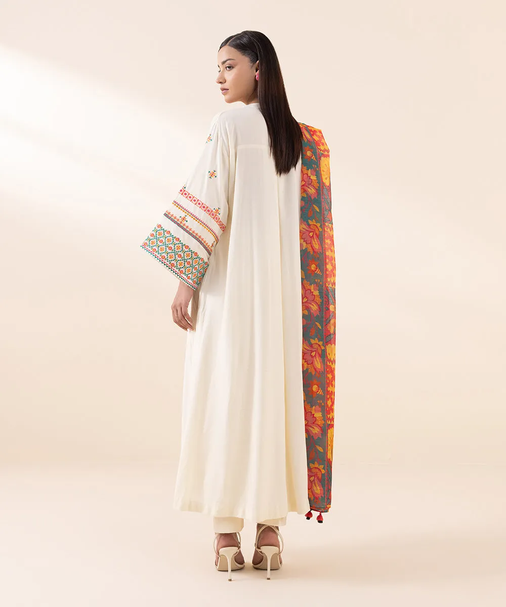 2 Piece - Embroidered Cambric Suit