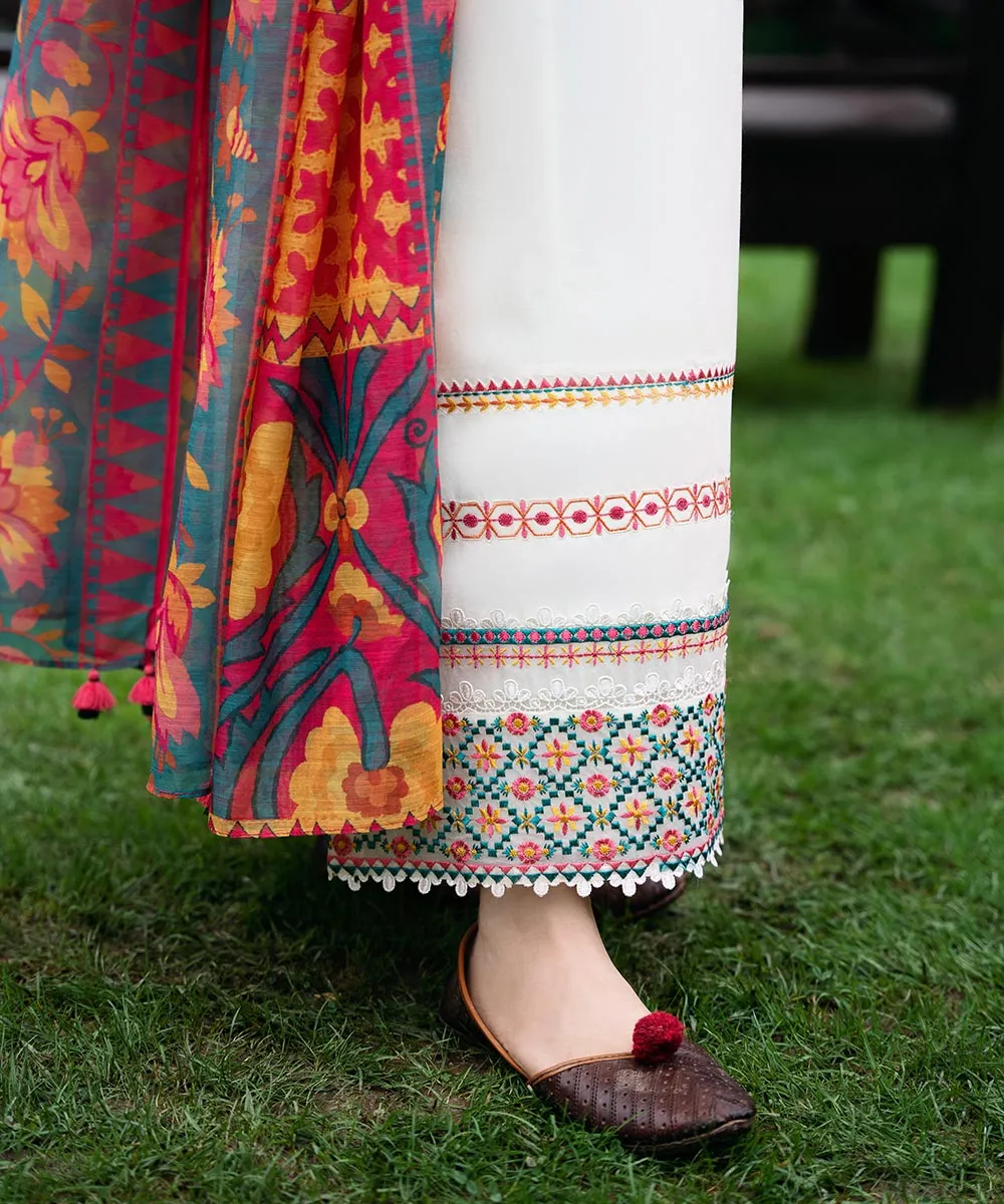 2 Piece - Embroidered Cambric Suit