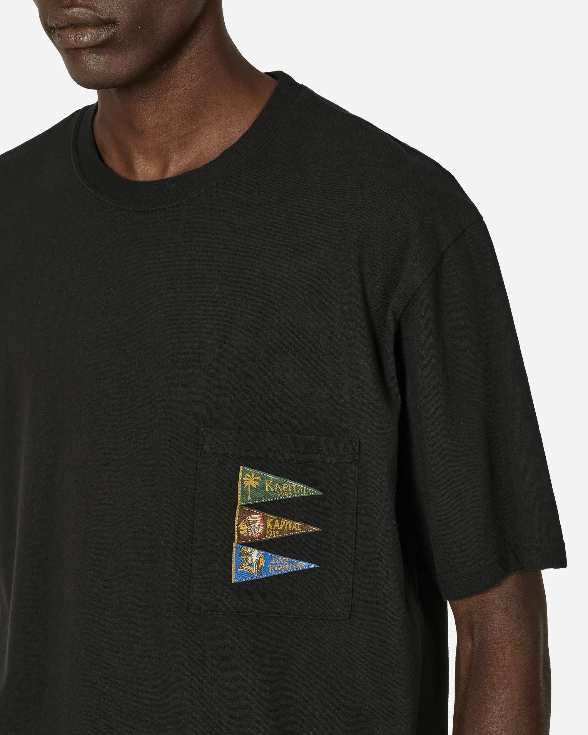 20/-Jersey Pennant T-Shirt (4Flags) Black