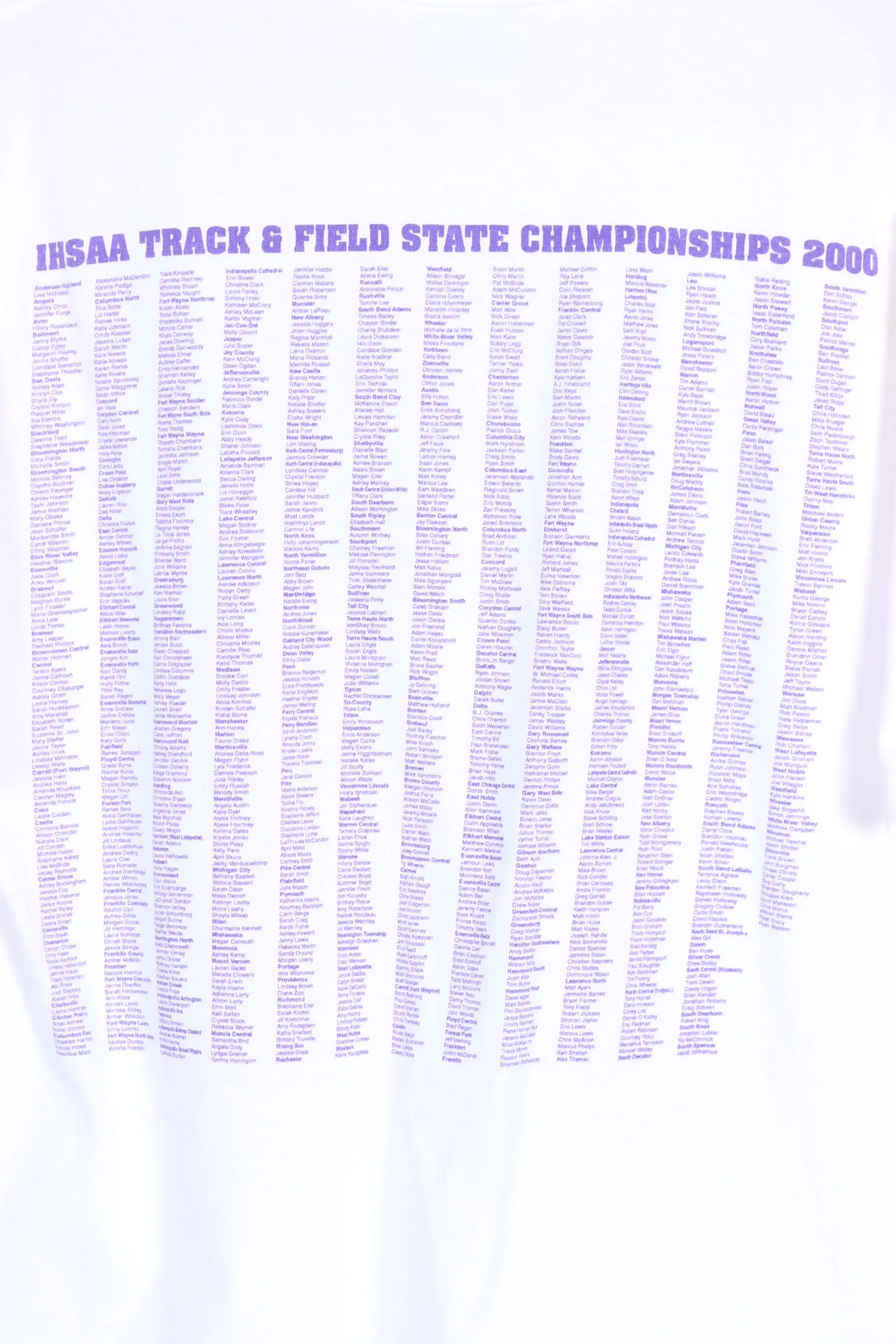 2000 Vintage IHSAA State Champion Track & Field Print Tee (M-L)