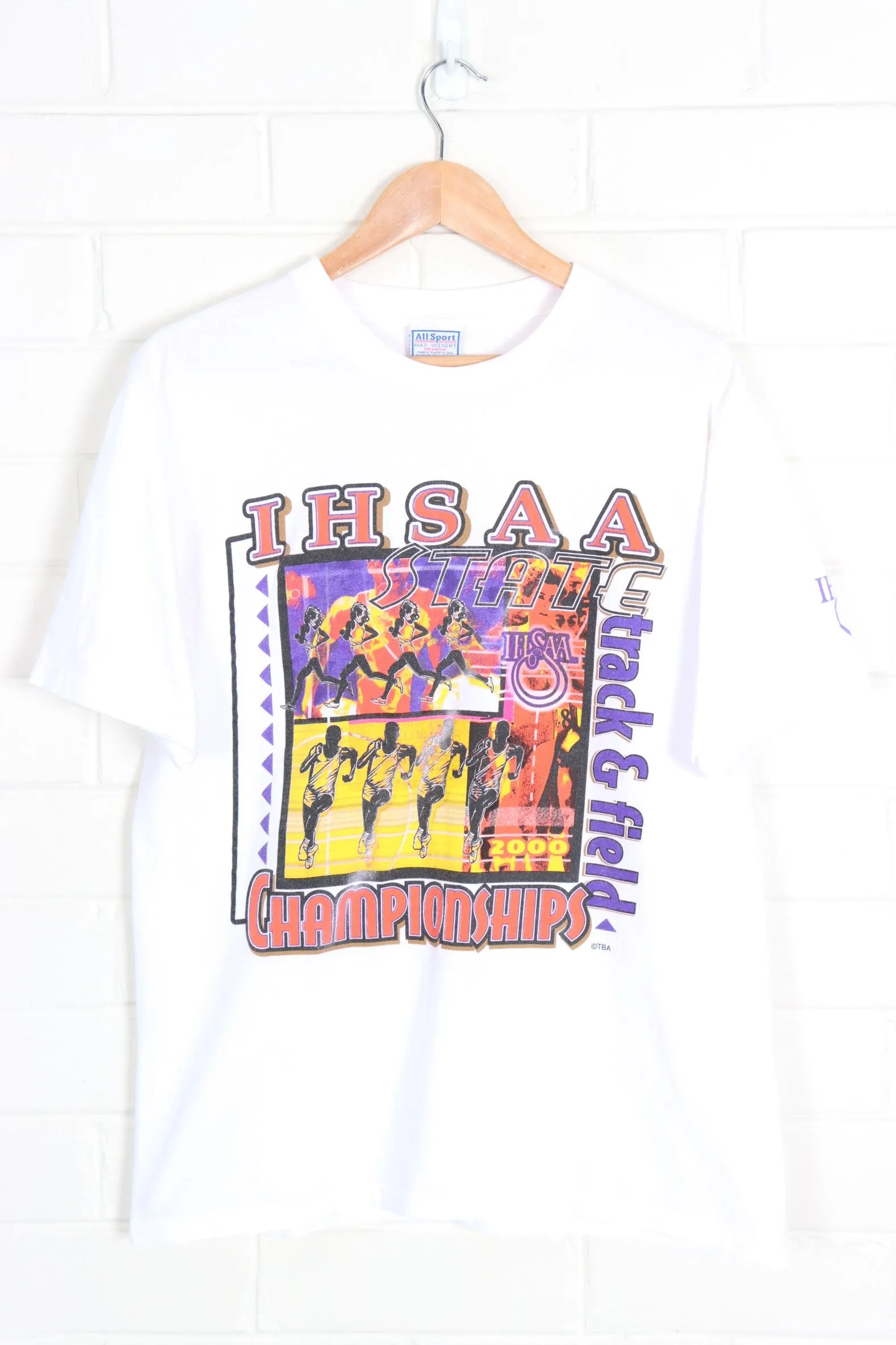 2000 Vintage IHSAA State Champion Track & Field Print Tee (M-L)