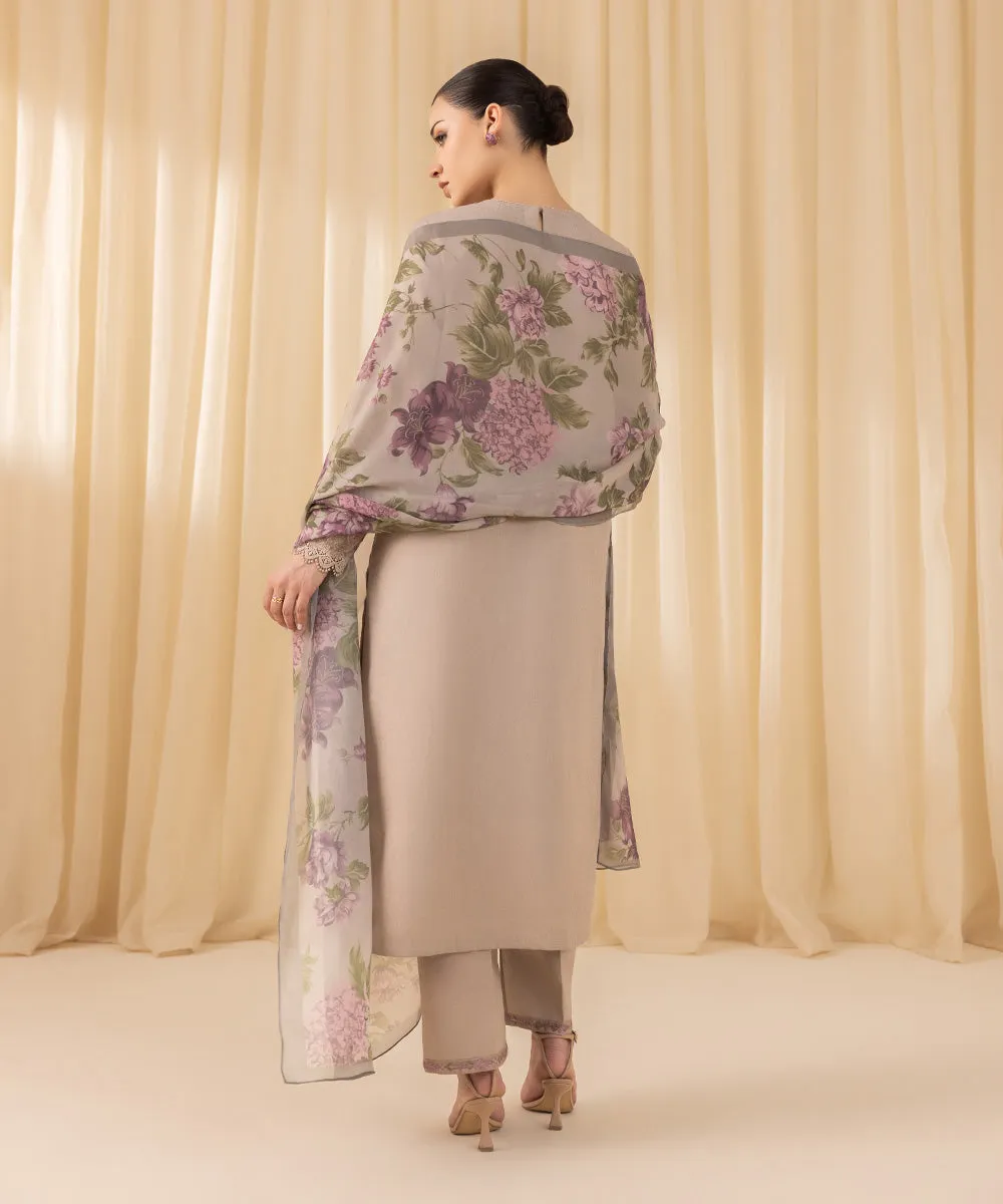 3 Piece -  Embroidered Cambric Suit