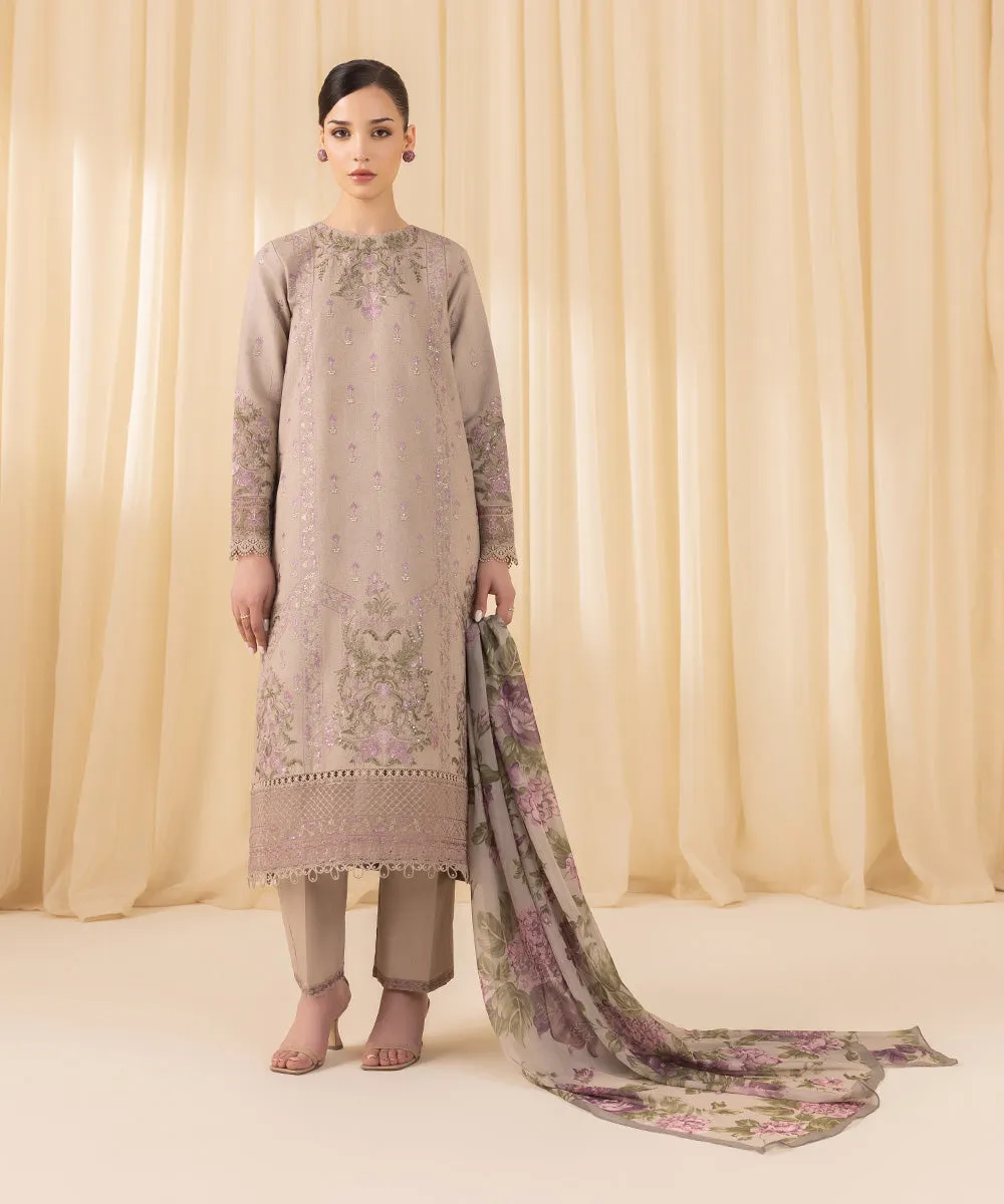 3 Piece -  Embroidered Cambric Suit