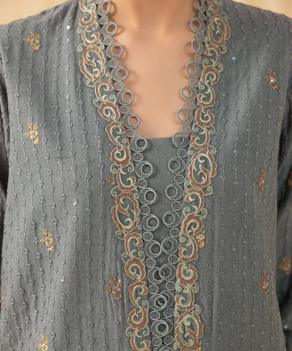 3 Piece -  Embroidered Cambric Suit