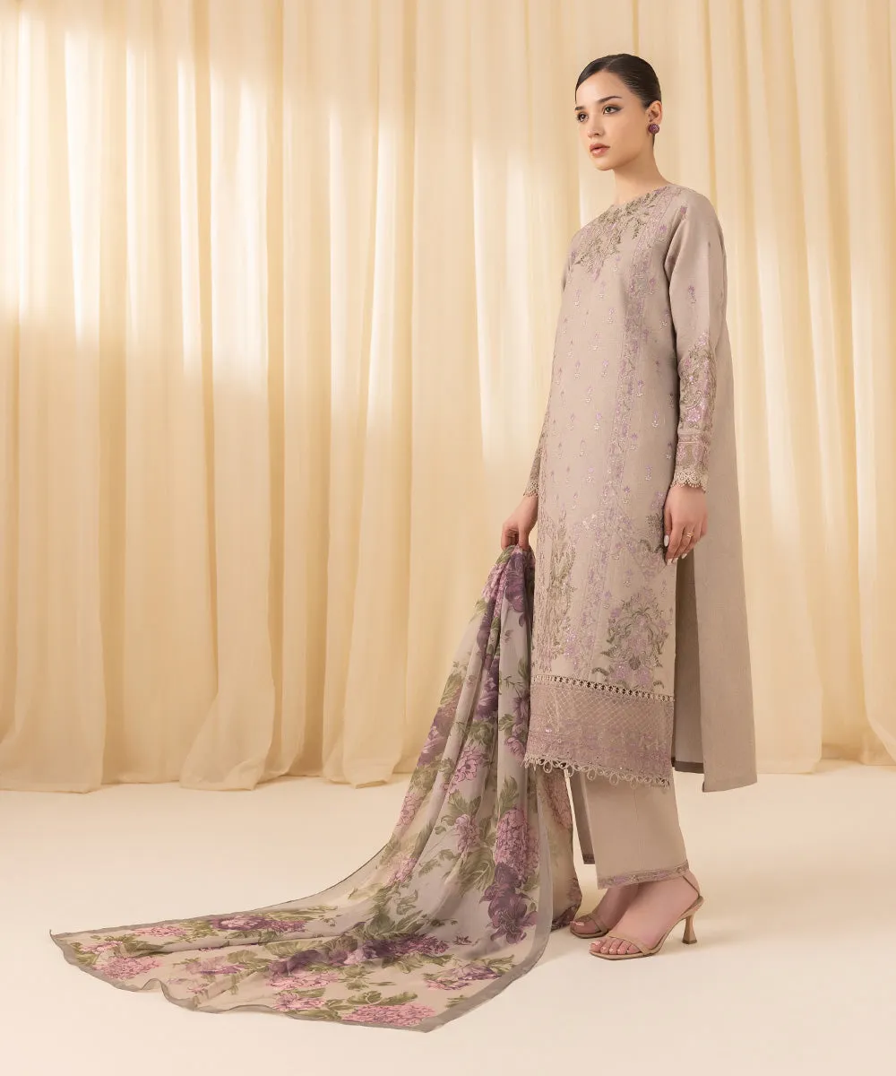 3 Piece -  Embroidered Cambric Suit