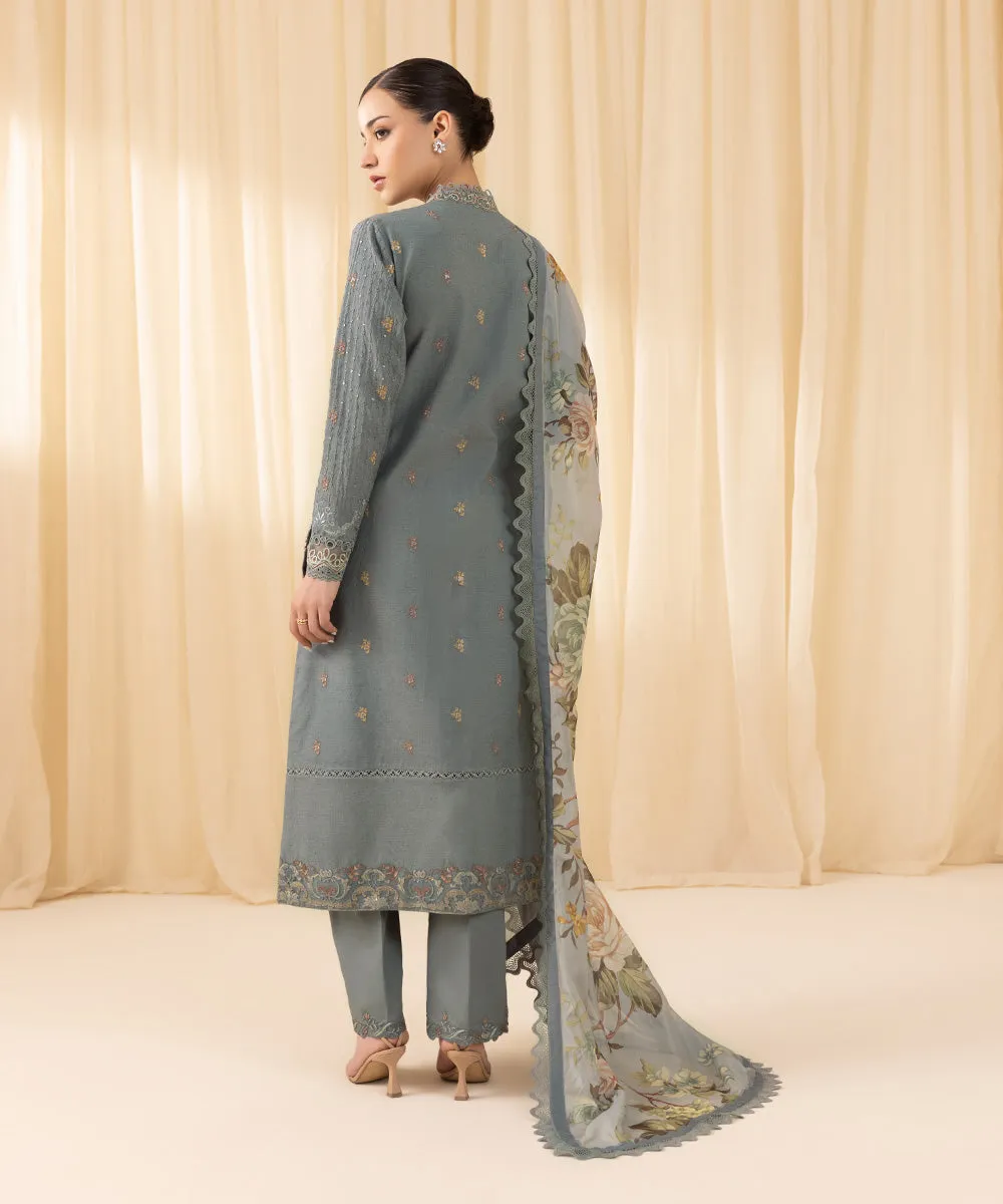 3 Piece -  Embroidered Cambric Suit