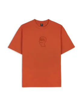 3D Embroidered Logohead Heavy Weight T-Shirt - Rust