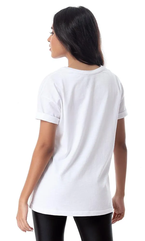 54509 Cool Girl Graphic Print White T-Shirt