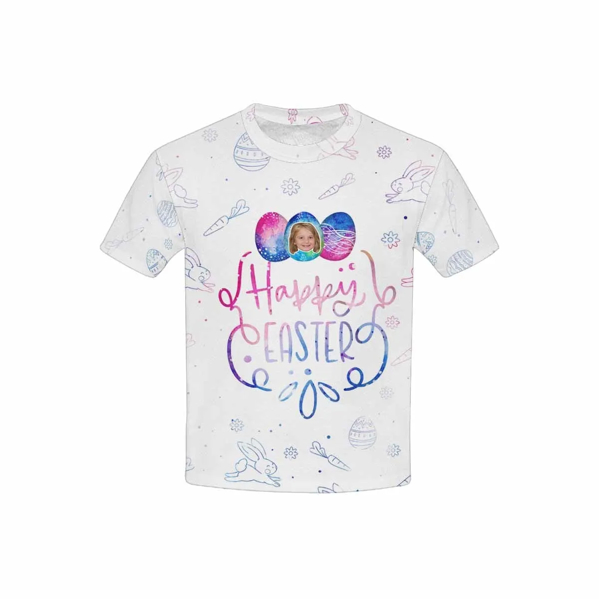#6-15Y Custom Face Colorful Easter Kid's All Over Print T-shirt