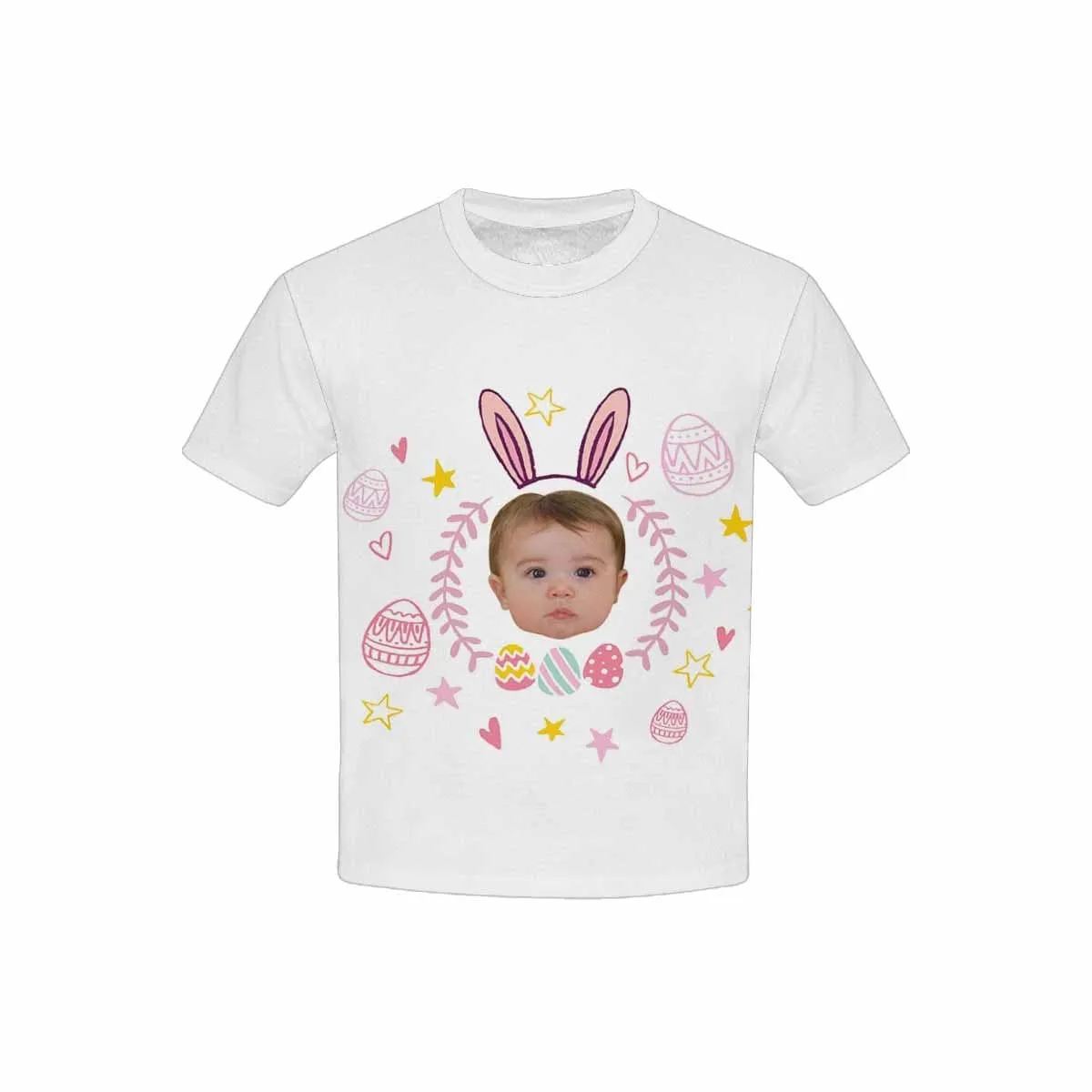 #6-15Y Custom Face Easter Baby Rabbit Kid's All Over Print T-shirt