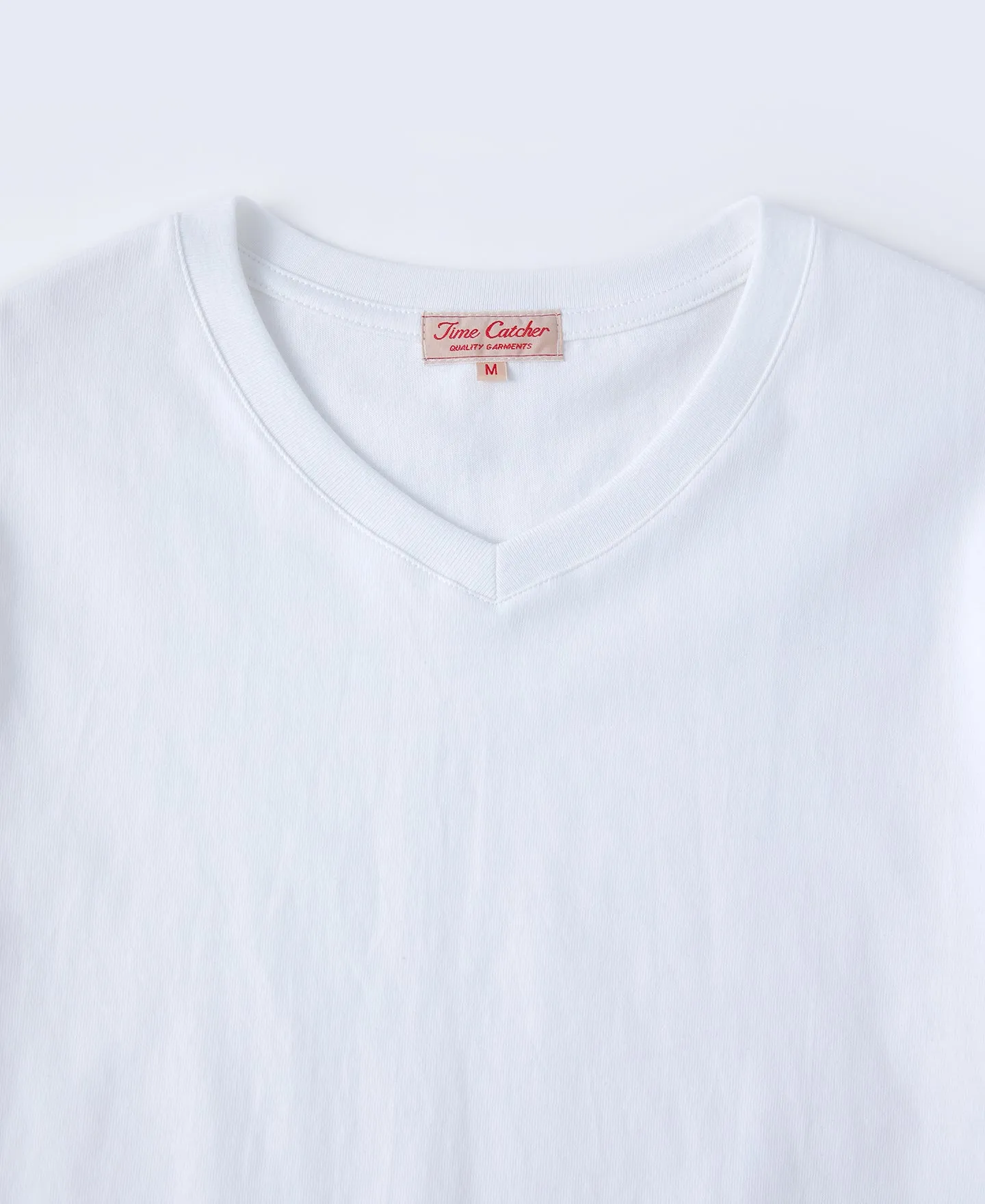 7.2 oz Cotton V-Neck Tubular T-Shirt - White