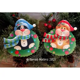 #802 Kitty Wreath Ornaments