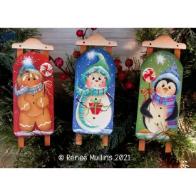 #804 Holiday Treat Long Sled Ornament
