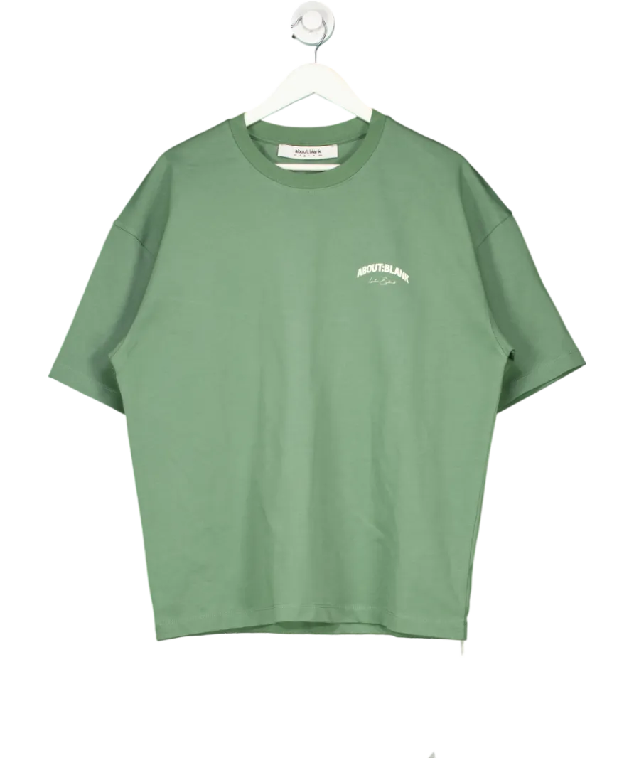 about:blank Green Arched Logo T Shirt UK M