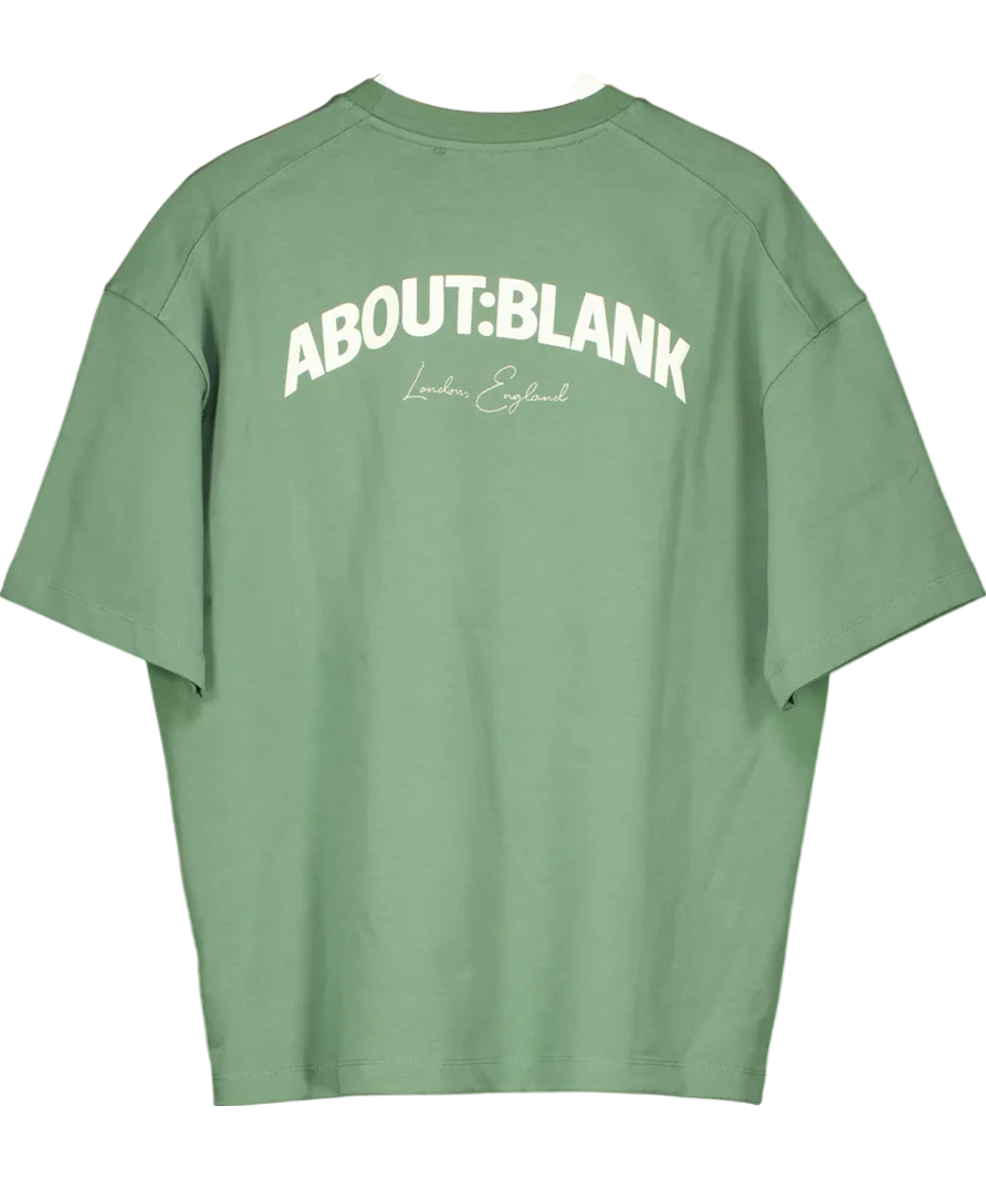 about:blank Green Arched Logo T Shirt UK M