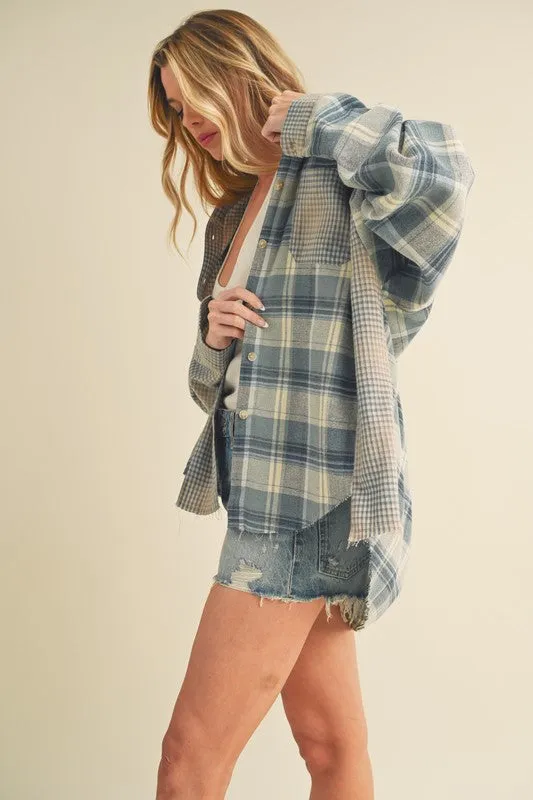 Aemi   Co Plaid Button Down Flannel Shirt