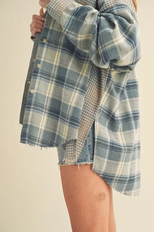 Aemi   Co Plaid Button Down Flannel Shirt