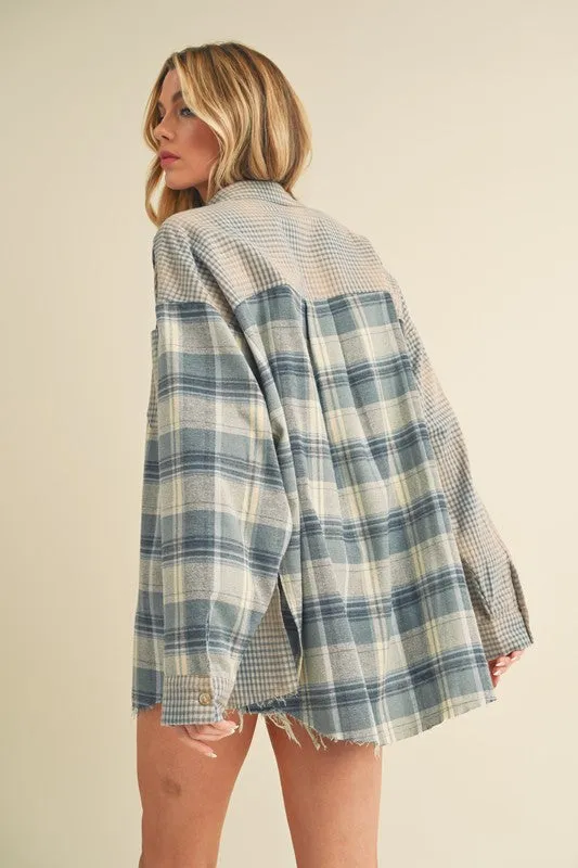 Aemi   Co Plaid Button Down Flannel Shirt