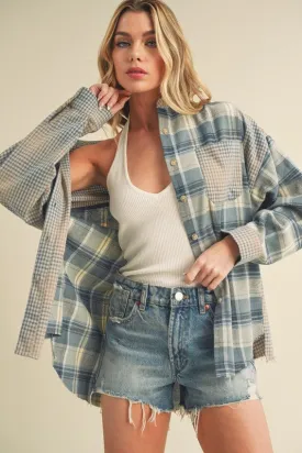 Aemi   Co Plaid Button Down Flannel Shirt
