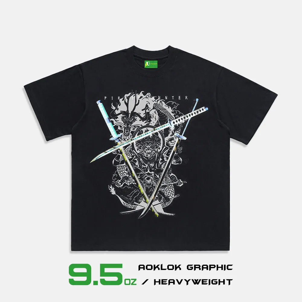AG® Vintage Anime Three Katana Swords Washed T-Shirt