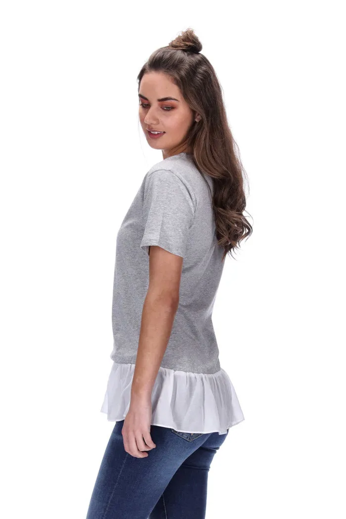 Ali Tee Grey/White