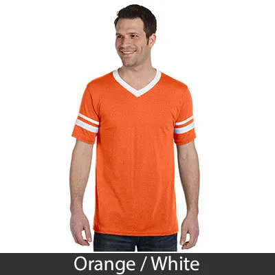 Alpha Gamma Rho V-Neck Jersey with Striped Sleeves - 360 - TWILL