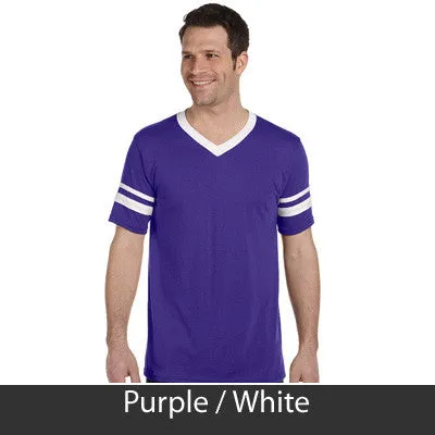 Alpha Gamma Rho V-Neck Jersey with Striped Sleeves - 360 - TWILL