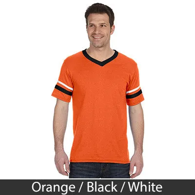 Alpha Gamma Rho V-Neck Jersey with Striped Sleeves - 360 - TWILL