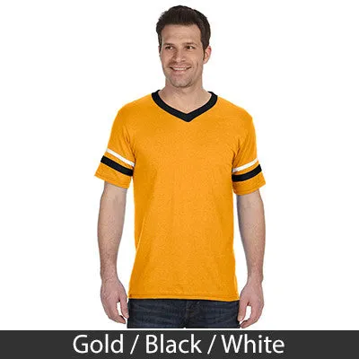 Alpha Gamma Rho V-Neck Jersey with Striped Sleeves - 360 - TWILL