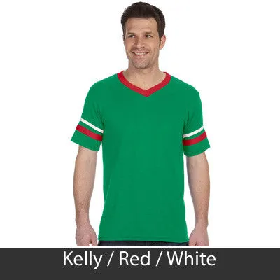 Alpha Gamma Rho V-Neck Jersey with Striped Sleeves - 360 - TWILL