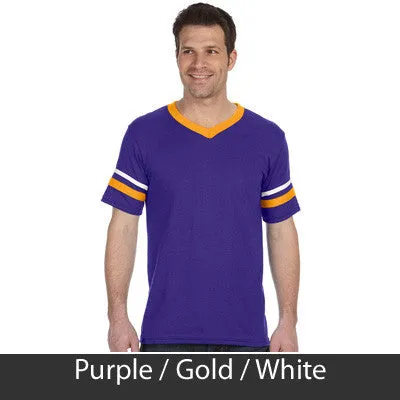 Alpha Gamma Rho V-Neck Jersey with Striped Sleeves - 360 - TWILL