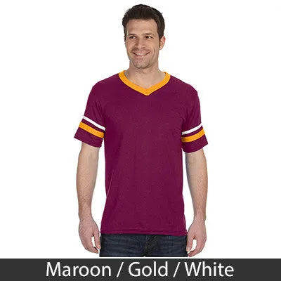 Alpha Gamma Rho V-Neck Jersey with Striped Sleeves - 360 - TWILL