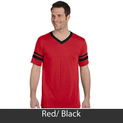 Alpha Gamma Rho V-Neck Jersey with Striped Sleeves - 360 - TWILL