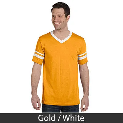 Alpha Gamma Rho V-Neck Jersey with Striped Sleeves - 360 - TWILL