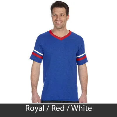 Alpha Gamma Rho V-Neck Jersey with Striped Sleeves - 360 - TWILL