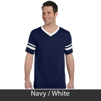 Alpha Gamma Rho V-Neck Jersey with Striped Sleeves - 360 - TWILL
