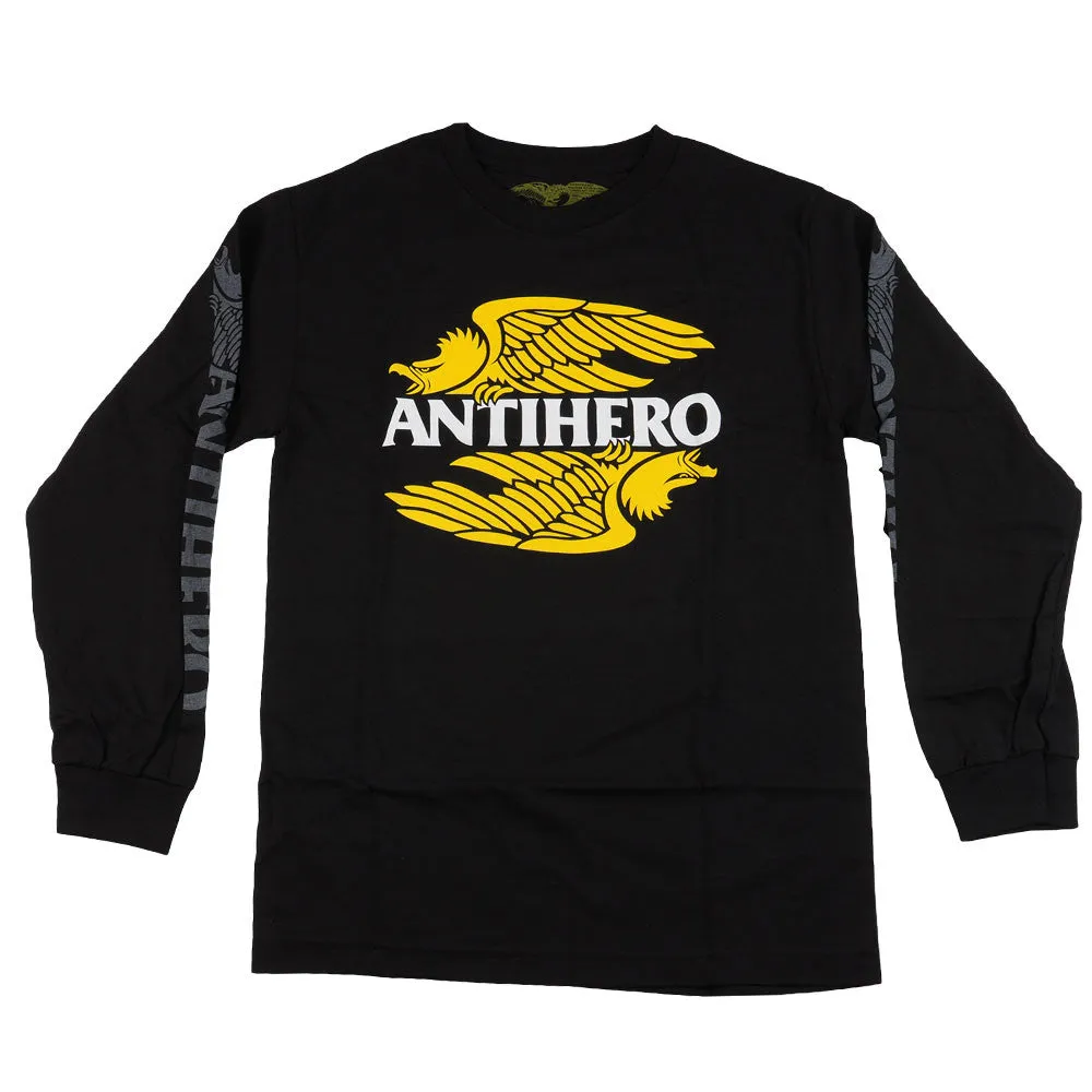 Anti-Hero AHXR L/S With Print - Black/Tonal - Men's T-Shirt