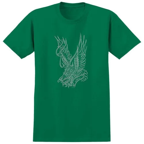 Anti-Hero Wright Eagle S/S Men's T-Shirt - Kelly Green/White