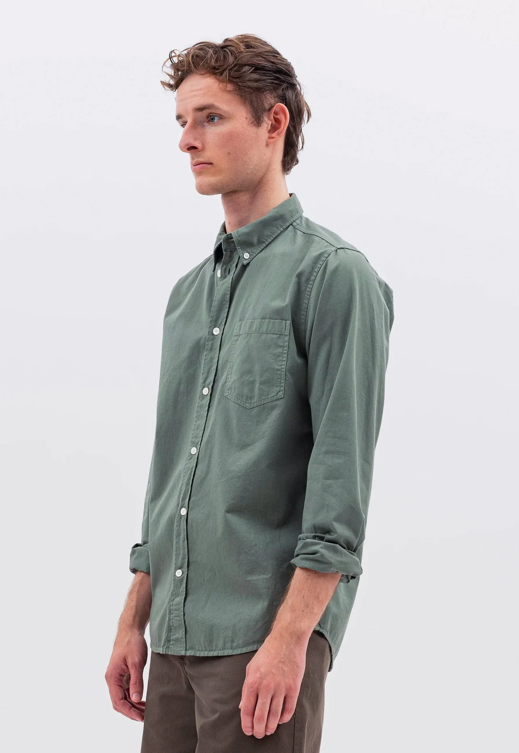Anton Light Twill Shirt - Sage Green