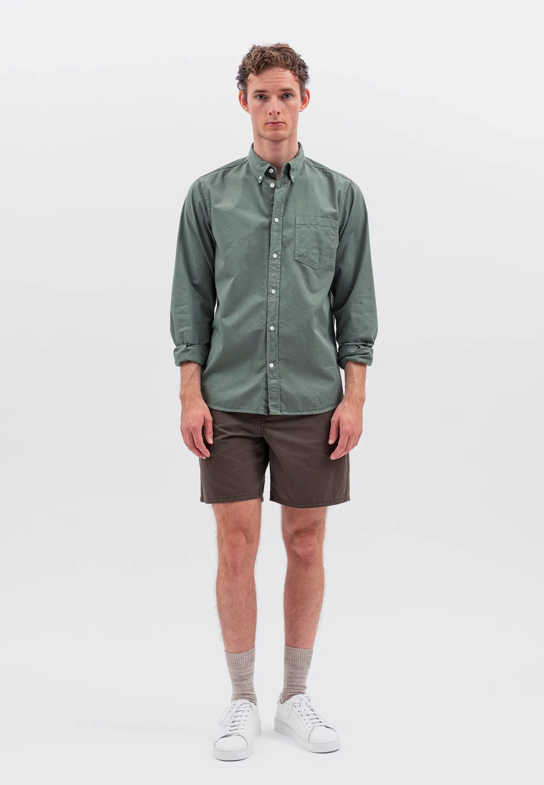 Anton Light Twill Shirt - Sage Green