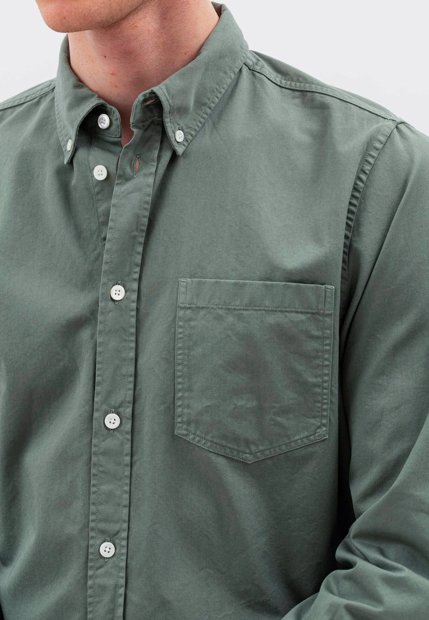 Anton Light Twill Shirt - Sage Green