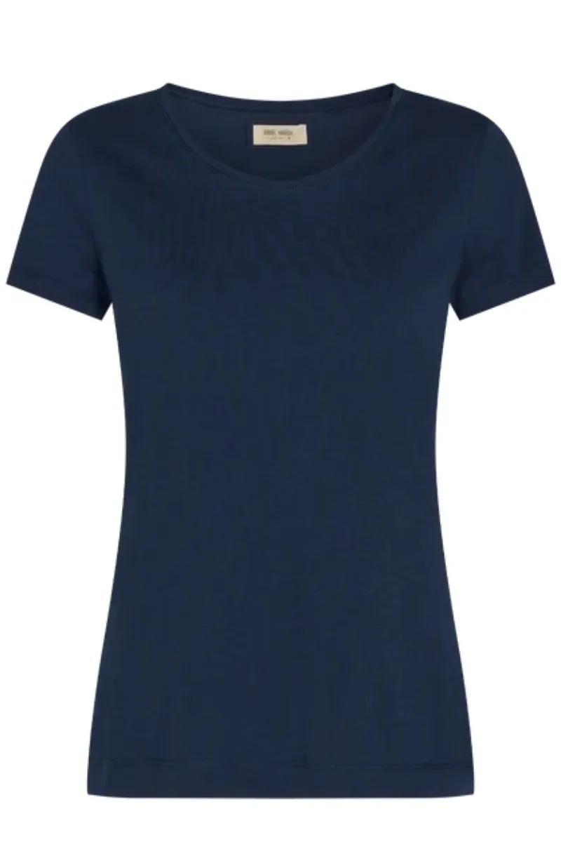 Arden Organic O-SS Tee  | Navy | T-Shirt fra Mos Mosh