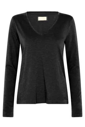 Arden V-Ls Tee | Black | T-shirt fra Mos Mosh